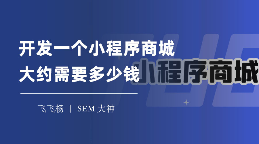 开发一个小程序商城大约需要多少钱？别再被坑了