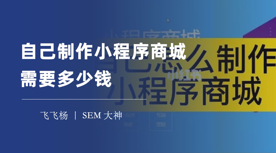 自己制作小程序商城需要多少钱 - 从注册认证到页面搭建