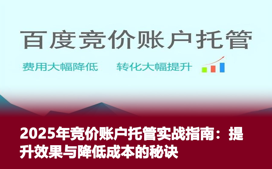 2025年竞价账户托管实战指南：提升效果与降低成本的秘诀