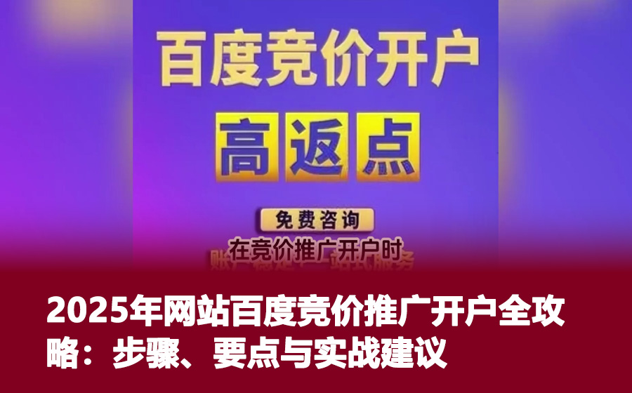 2025年网站百度竞价推广开户全攻略：步骤、要点与实战建议