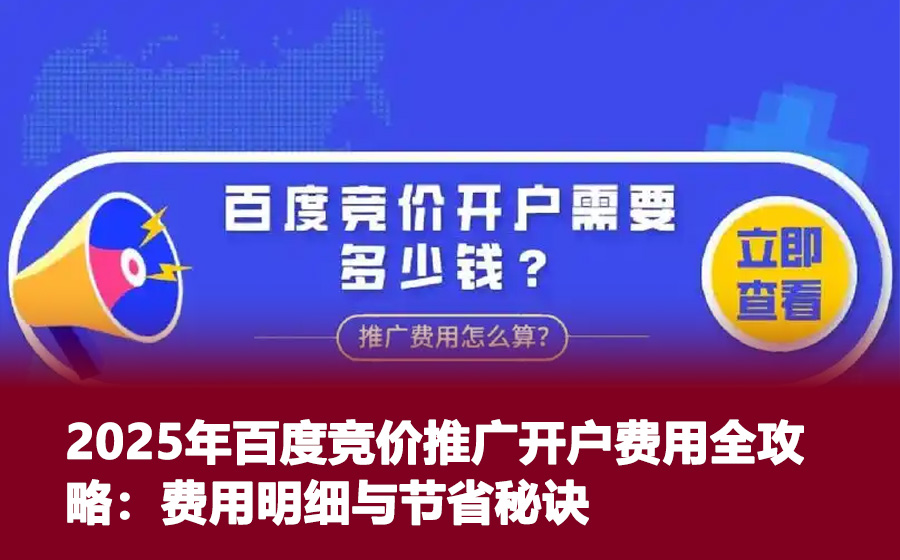 2025年百度竞价推广开户费用全攻略：费用明细与节省秘诀